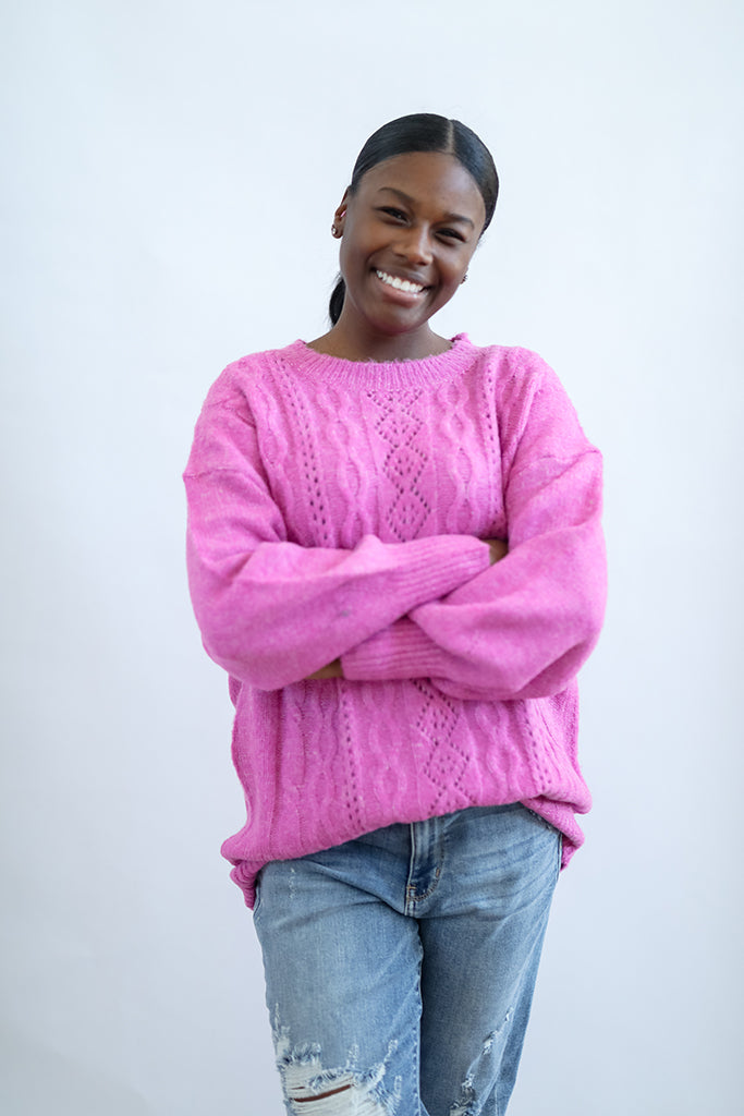 Pink Valentine's Day sweater for women from Favored and Common