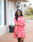 Rosy Bloom Mini Dress