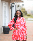 Rosy Bloom Mini Dress