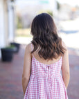 Checkered Blush Midi Dress