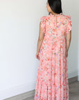 Coral Petal Maxi Dress