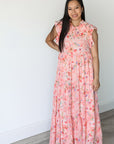 Coral Petal Maxi Dress