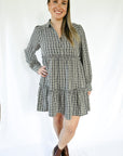 Plaid button up mini dress from Favored And Common