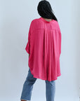 Pleated fuchsia blouse for women from Favored and Common