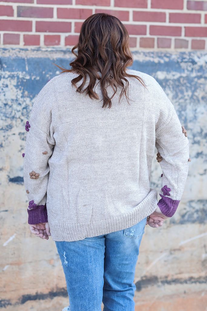 Purple and green cozy sweater for women from Favored And Common in NC