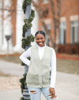 Sage green sweater vest for women from Favored and Common in NC