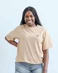 Smiley embroidered tshirt for women from Favored And Common in NC