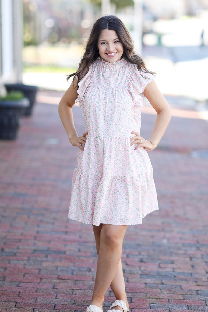 spring dress mini Floral Button Front Yellow Mini Dress | Trendy Women's Dress