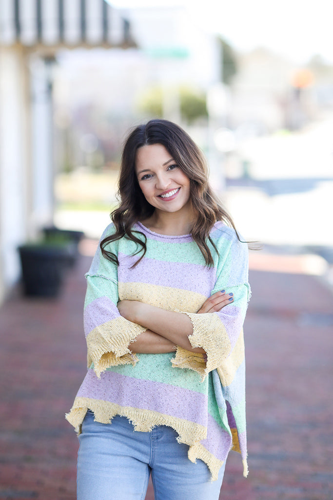 Cotton Candy Striped Sweater