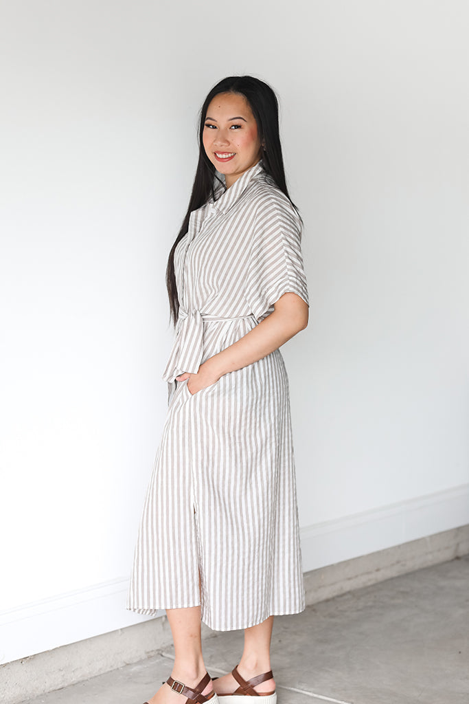 Costal Bliss Striped Midi Dress