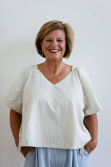 Tie It In A Bow Striped Blouse