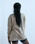 Tan crew neck sweatshirt for women from Favored and Common in NC