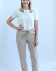 Tan tencel pants for women from Favored and Common in NC