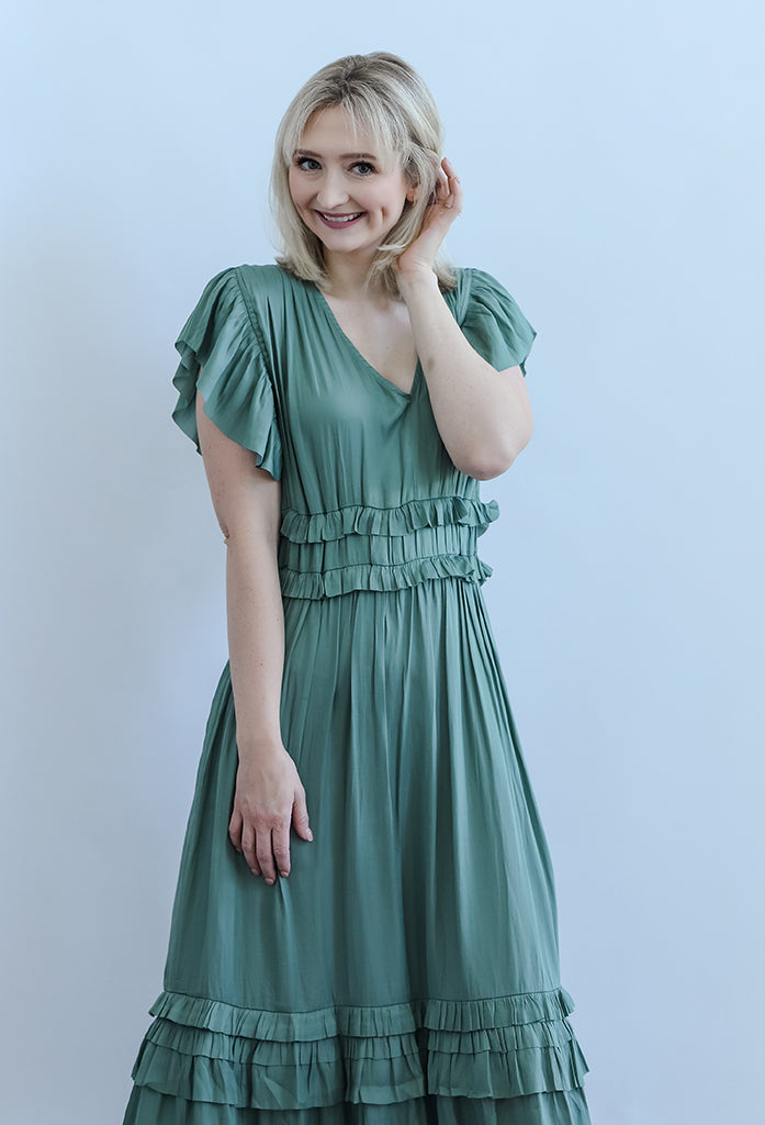 Teal green midi dress for women from Favored and Common in NC