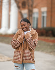 Teddy and houndstooth jacket for women from Favored and Common