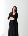 Textured black maxi dress for women from Favored And Common in NC