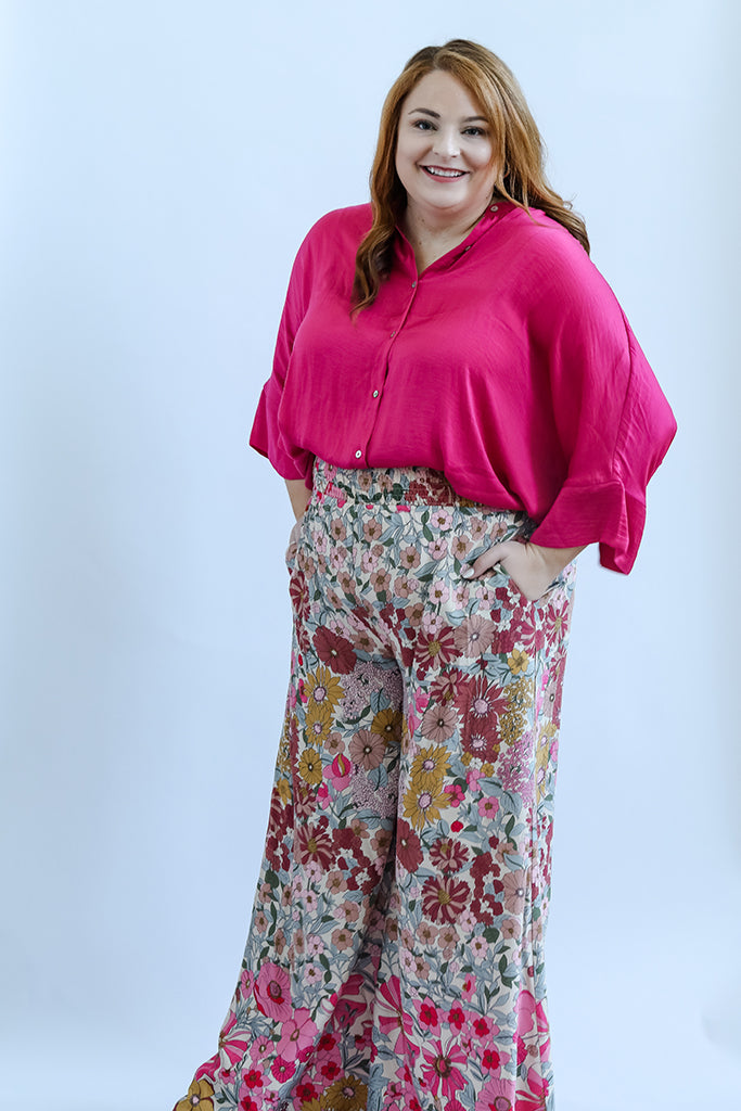 Wide leg pants with smocked waist band for women from Favored And Common in NC