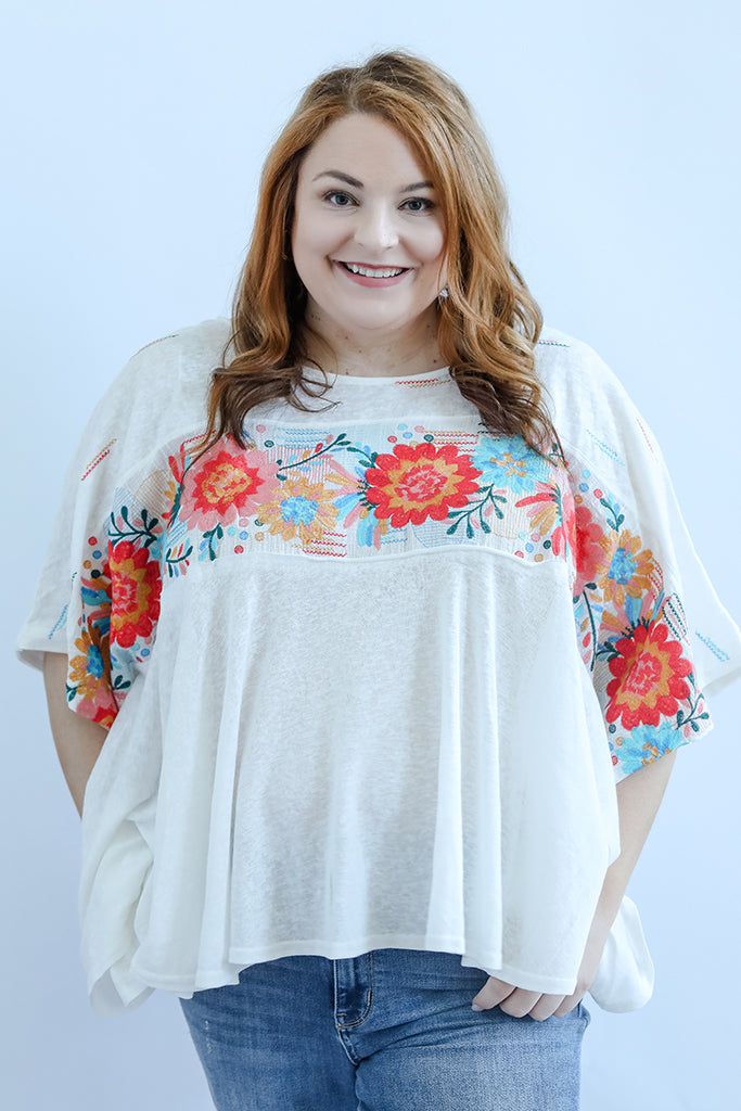 White embroidered top for women from Favored And Common