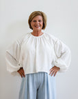 Charming White Lace Trimmed Blouse