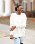 White pull over heart sweater from Favored And Common