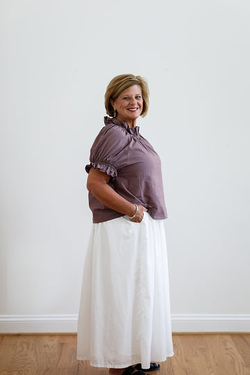 Subtle and Sweet White Midi Skirt