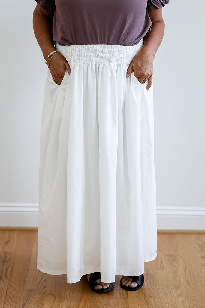 Subtle and Sweet White Midi Skirt