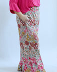 Wide leg floral print pants for women with smocked waist band from Favored And Common