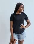 Black basic tee for women from Favored And Common