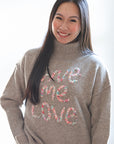 Give me love multi color stitched sweater from Favored and Common