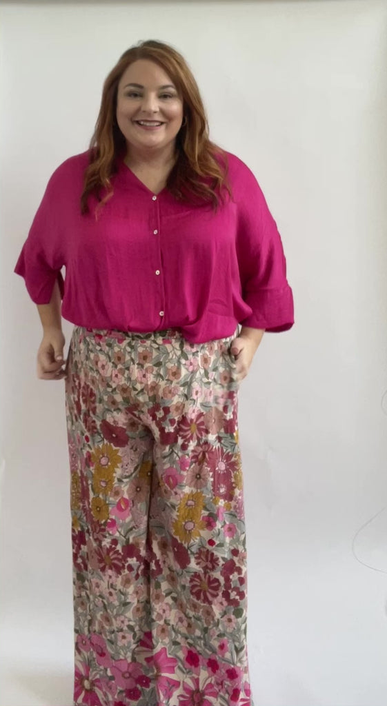 Floral flowy pants try on video from Favored And Common in NC