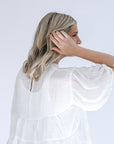 White flowy blouse with key hole back from Favored And Common