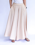 Champagne flowy pants for women with pockets from Favored and Common