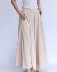 Champagne wide leg flowy pants from Favored and Common