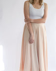 champagne flowy satin pants from Favored and Common in NC