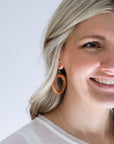 Circle wooden statement earrings with gold accents from Favored and Common in NC