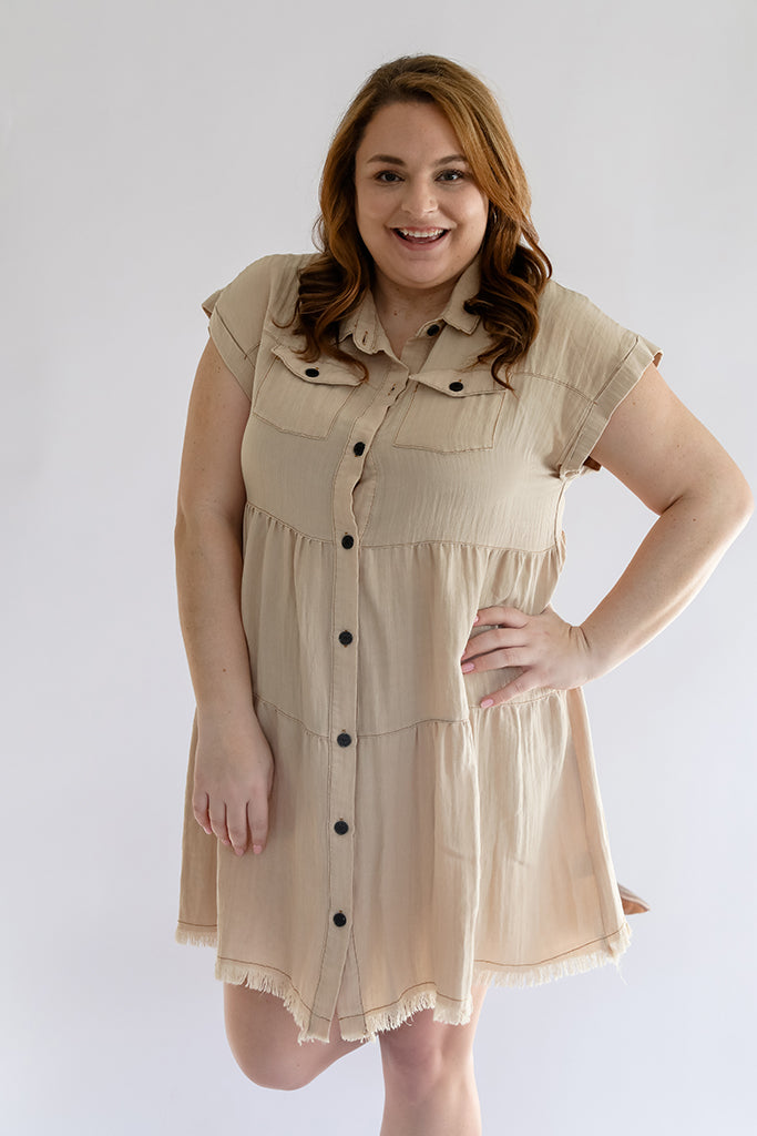 Collared button up dress for women from Favored And Common