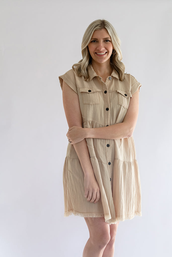 Collared button up dress outfit from Favored And Common