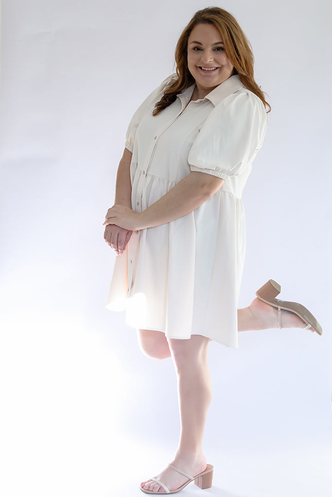 Cream mini dress from Favored And Common