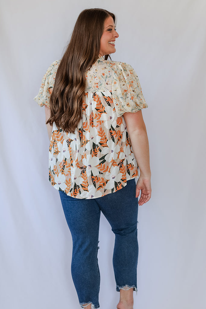 Flowy floral blouse for women from Favored And Common in NC