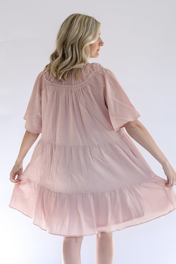 Flowy pink mini dress for women from Favored And Common