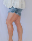 Frayed hem jean shorts for women from Favored and Common