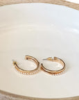 Gold pearl studded hoop earrings for women from Favored And Common in NC