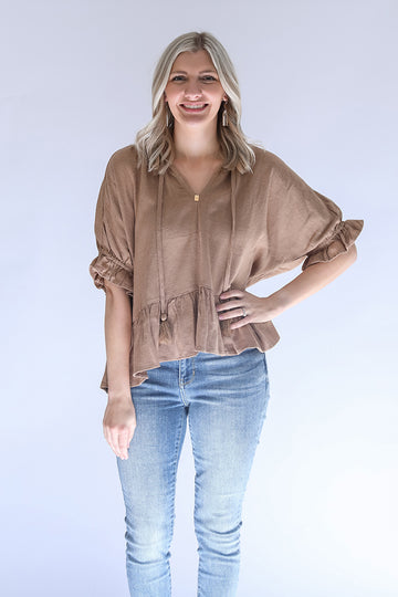 Ruffle hem top for women from Favored And Common