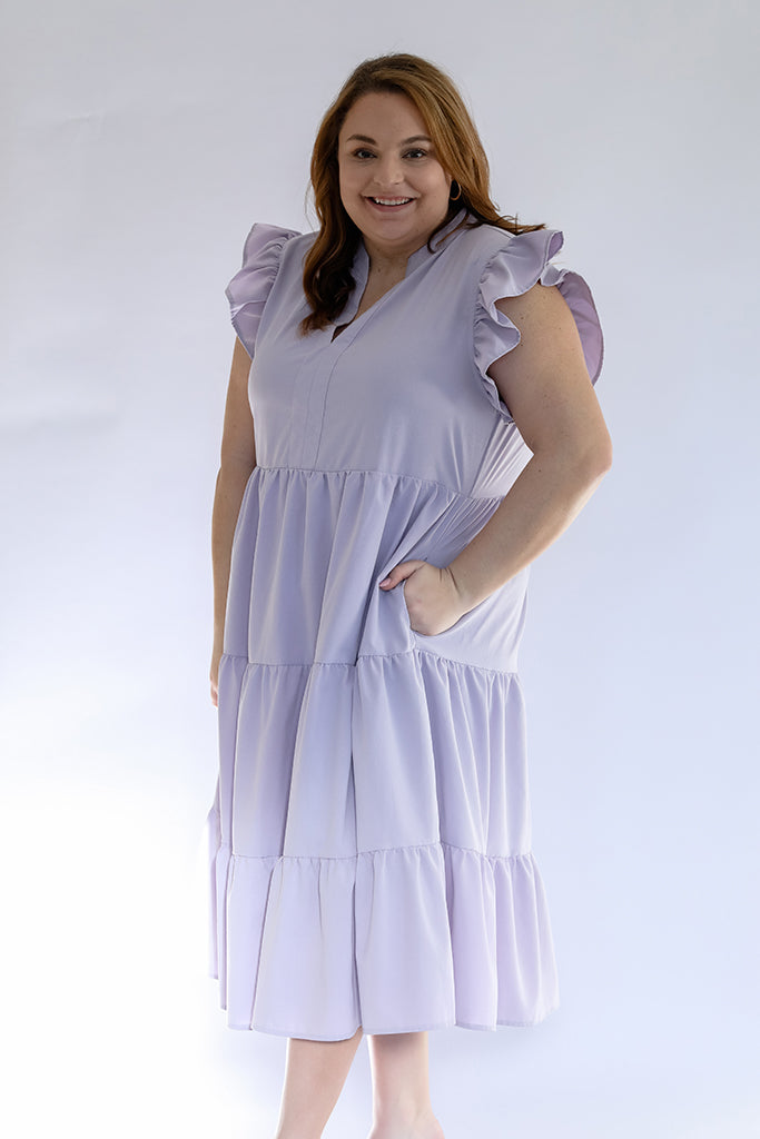 Lavender tiered dress for women from Favored And Common