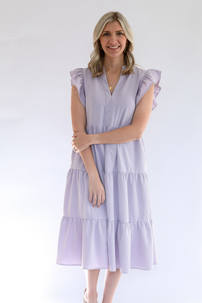 Lavender midi dress for women from Favored And Common