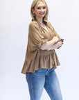 Linen half sleeve top for women from Favored And Common