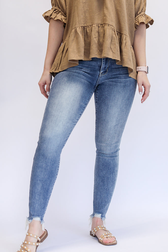 Mis rise skinny jeans for women from Favored and Common