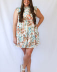 Multi color water color mini dress from Favored and Common