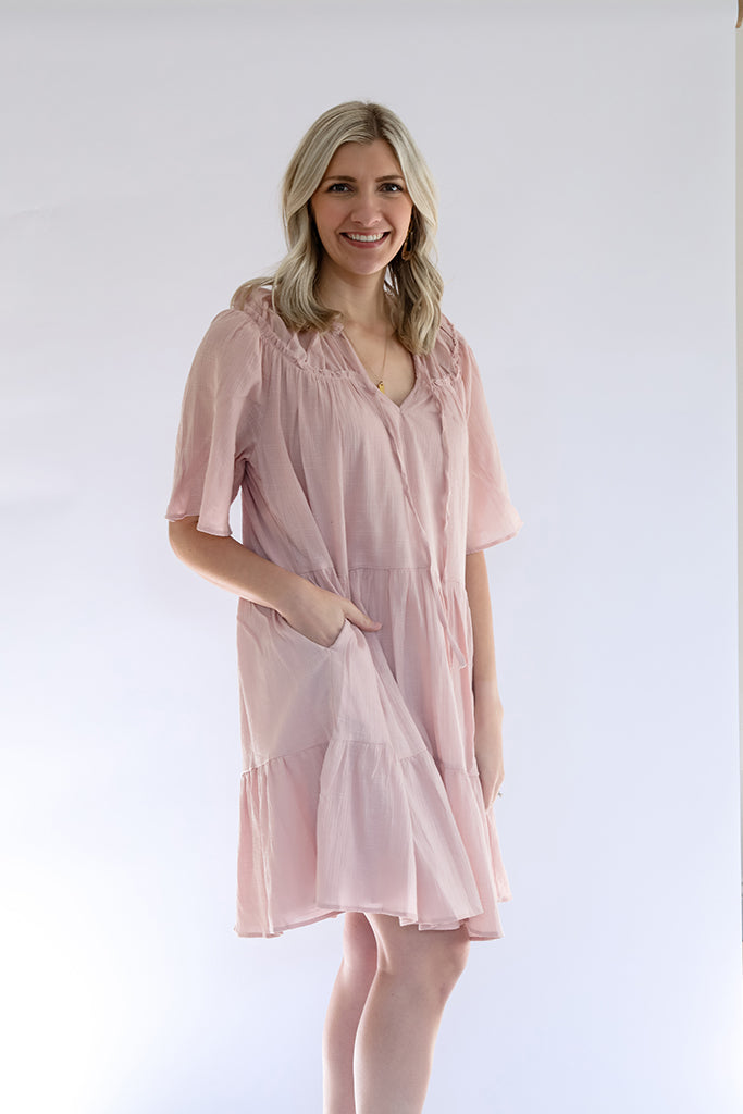 Pink mini dress outfit for women from Favored And Common