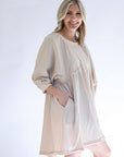 Raw edge french terry mini dress for women from Favored And Common in NC